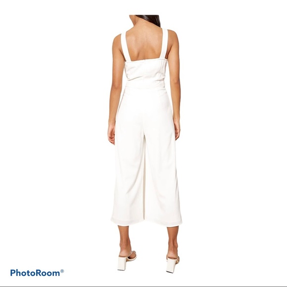 White Belted Jumpsuit - Picture 2 of 4